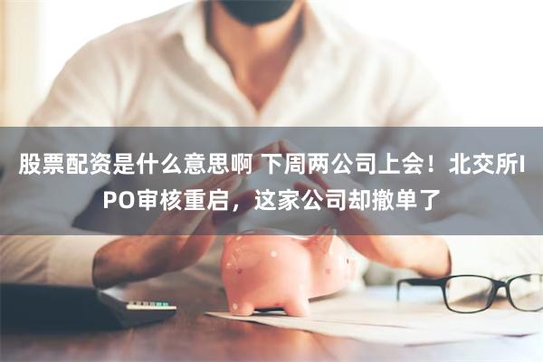 股票配资是什么意思啊 下周两公司上会！北交所IPO审核重启，这家公司却撤单了