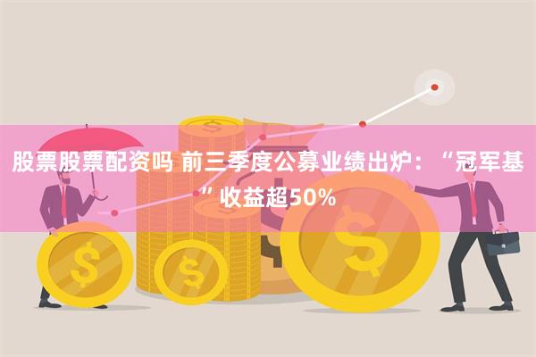 股票股票配资吗 前三季度公募业绩出炉：“冠军基”收益超50%