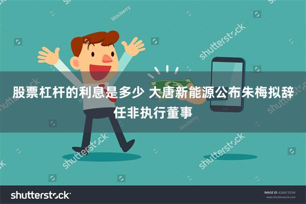 股票杠杆的利息是多少 大唐新能源公布朱梅拟辞任非执行董事